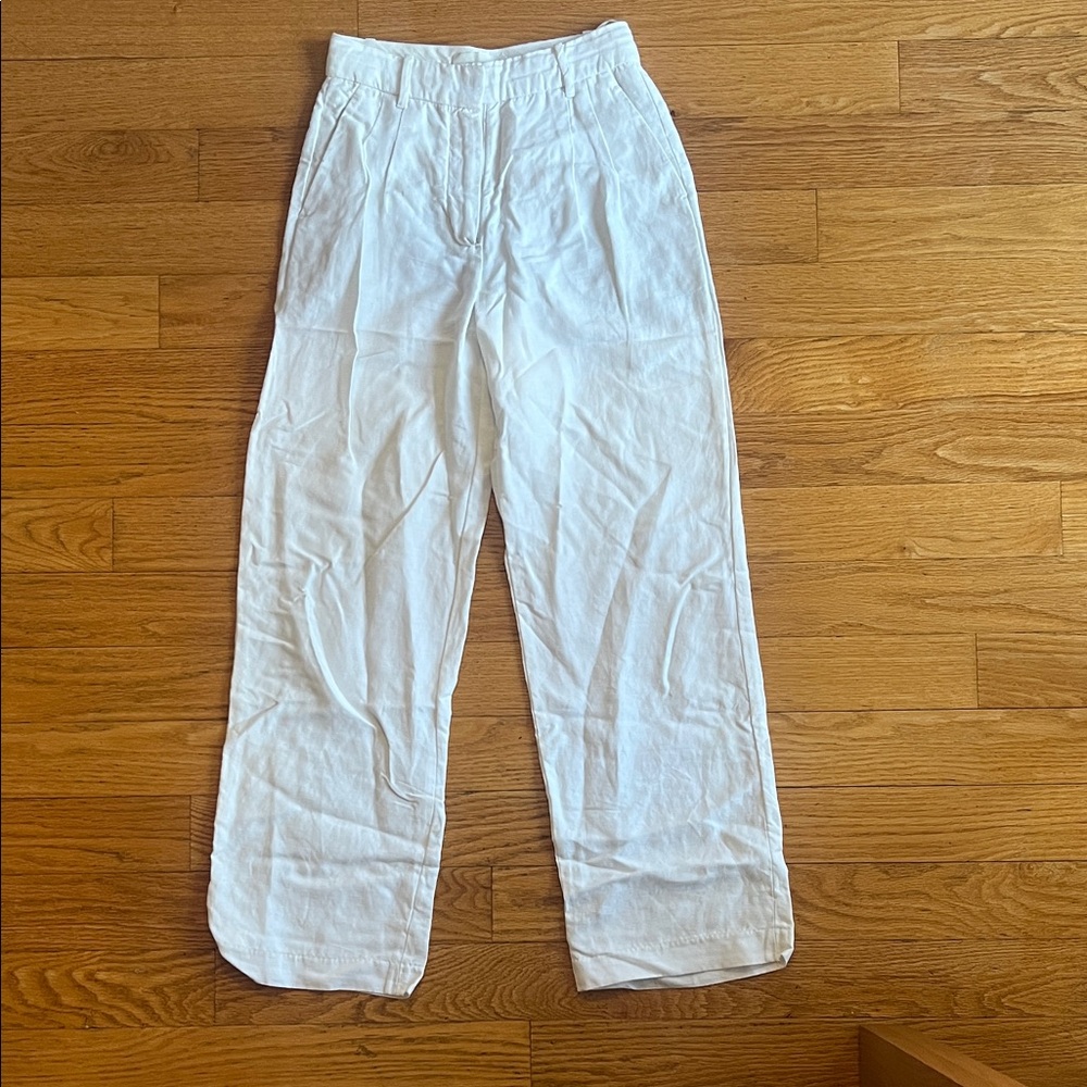 White linen trousers